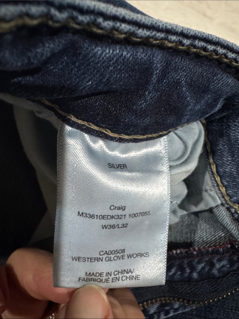 Men's Silver 36x32 Craig Blue Denim Jeans - Picture 3 of 6